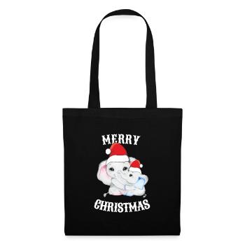 Weihnachten Elefanten Baby Santa Claus - Stoffbeutel - Schwarz - Vorne