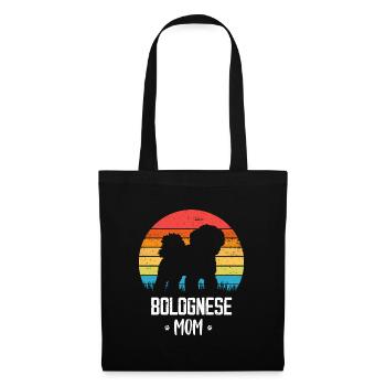 Bologneser Hunde Dad Dog Mom | Bologneser - Stoffbeutel - Schwarz - Vorne