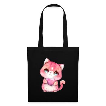 Mignon bébé chat maman enfants T-shirt - Sac en tissu - noir - Devant