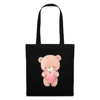 Teddy Bear Cuddly Toy Toy Sleep T-shirt - Sac en tissu - noir - Devant