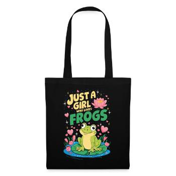 Juste une fille qui aime les grenouilles - Sac en tissu - noir - Devant