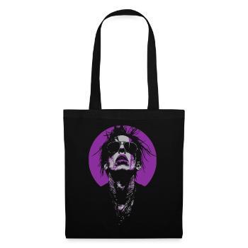 Cooler lila Gothic-Typ - Stoffbeutel - Schwarz - Vorne