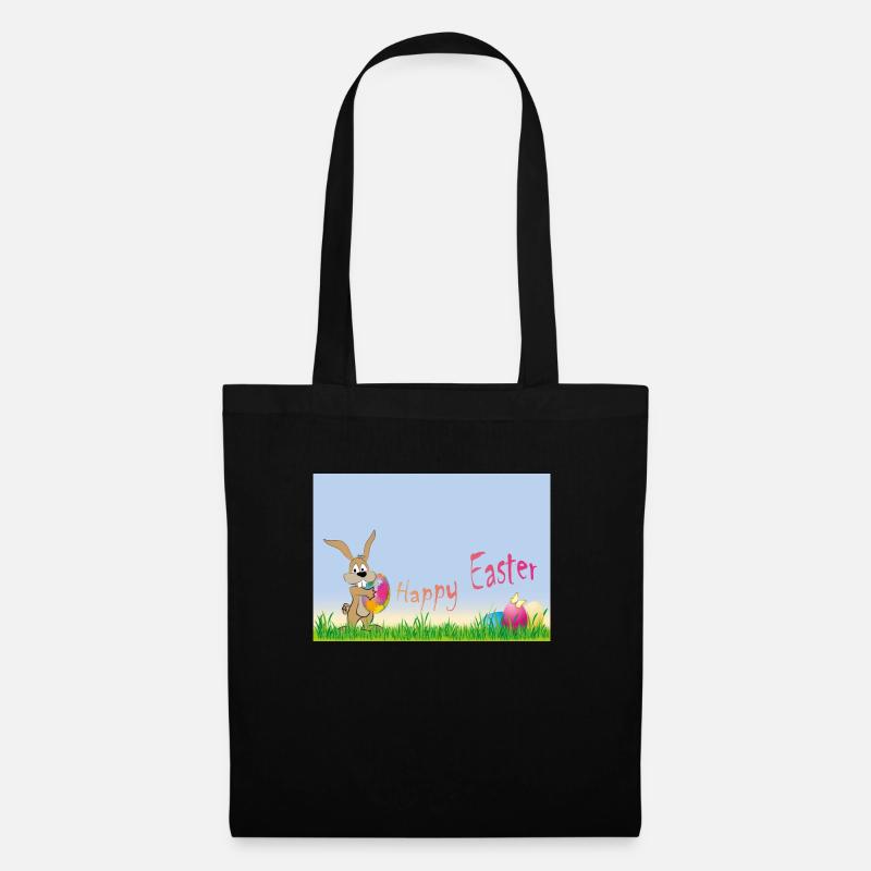 Frohe Ostern - Stoffbeutel - Schwarz