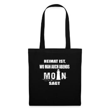 Moin - Stoffbeutel - Schwarz - Vorne