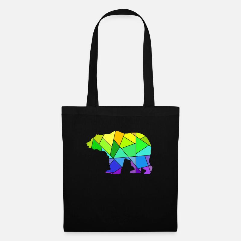 Bear Colorful Geometric Figures - Tote Bag - black