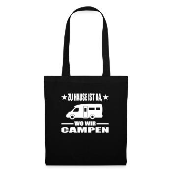 Camping - Stoffbeutel - Schwarz - Vorne