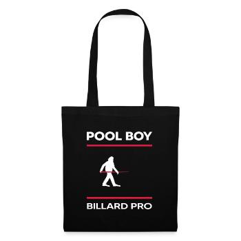 Billard snooker Billardspieler Poolboy Poolbillard - Stoffbeutel - Schwarz - Vorne