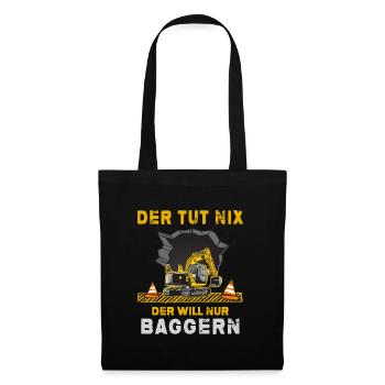 Bagger Baggerfahrer Baggerschaufel Bauleiter - Stoffbeutel - Schwarz - Vorne