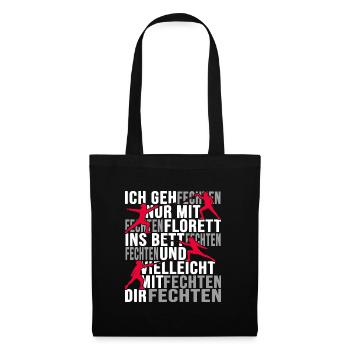 fechten fechter degen florett - Stoffbeutel - Schwarz - Vorne