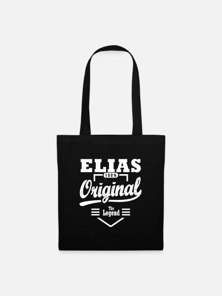 Geschenk Elias original personalisierter Vorname elias - Stoffbeutel - Schwarz