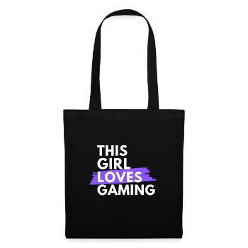 Cette fille aime les jeux. - Sac en tissu - noir - Devant