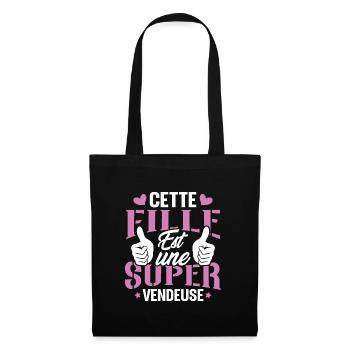 Cette Fille Est Une Super Vendeuse - Sac en tissu - noir - Devant