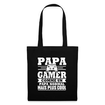 Papa gamer comme un papa normal - Sac en tissu - noir - Devant