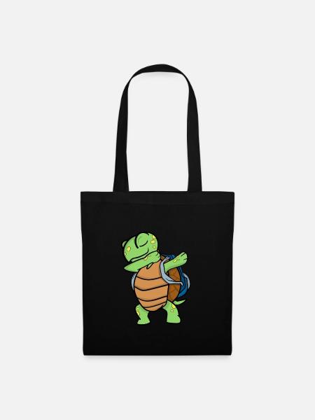 Schildkröte Schule - Stoffbeutel - Schwarz