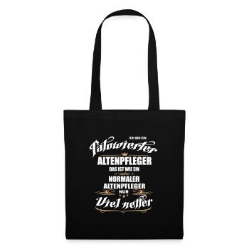 Tätowierter Altenpfleger ist netter! Altenpflege. - Stoffbeutel - Schwarz - Vorne