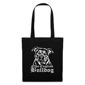 Olde English Bulldog Hunde Hund Wilsigns - Stoffbeutel - Schwarz - Vorne