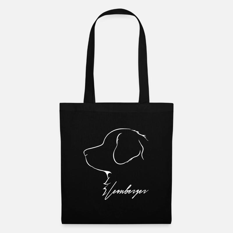 LEONBERGER Profil Wilsigns Hund Hunde Geschenkidee - Stoffbeutel - Schwarz