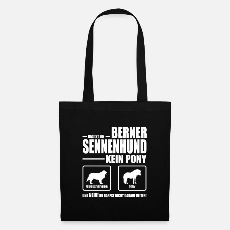BERNER SENNENHUND kein Pony Hunde Spruch Wilsigns - Stoffbeutel - Schwarz