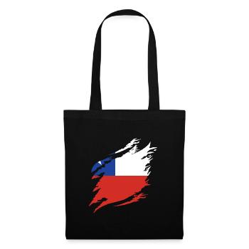 Chile Flagge Südamerika Chilenische Fahne Vintage - Stoffbeutel - Schwarz - Vorne