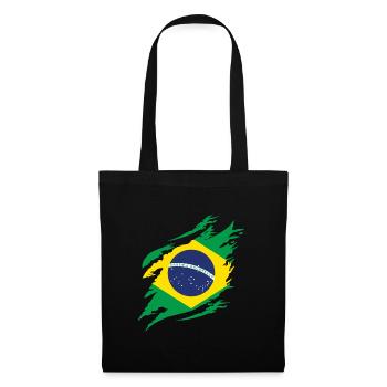 Brésil Drapeau Brésilien Drapeau Amérique du Sud - Sac en tissu - noir - Devant