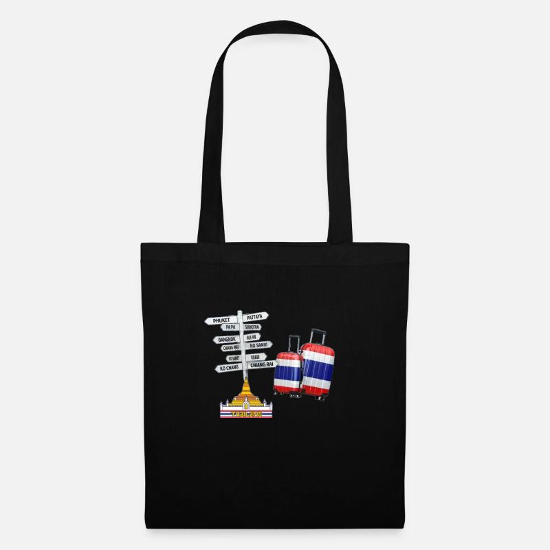 Thailand, ein Reiseziel, das es zu entdecken gilt" - Stoffbeutel - Schwarz