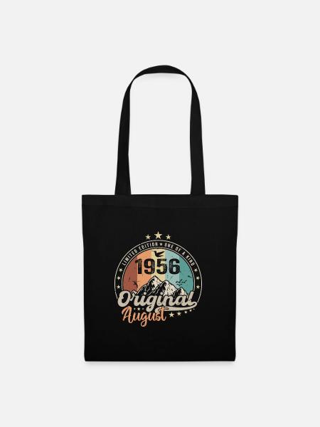 Augustus 1956 Verjaardagscadeau Augustus 1956 Vintage - Stoffen tas - zwart