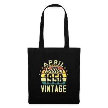 Millésime Avril 1958 - Cadeau Anniversaire 1958 - Sac en tissu - noir - Devant