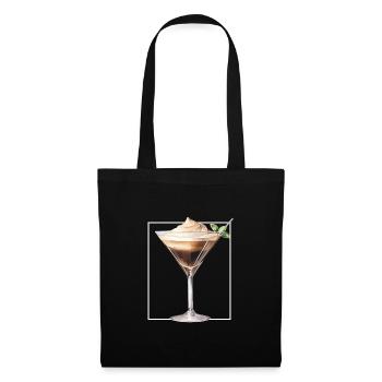 Espresso Martini Aquarell Minimalistisches Glas - Stoffbeutel - Schwarz - Vorne