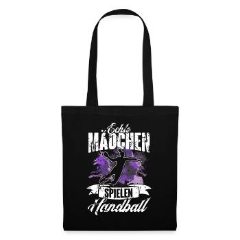 Handball Handballerin Frauen Handball - Stoffbeutel - Schwarz - Vorne