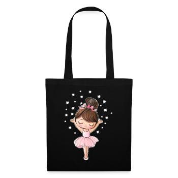 Ballerine avec étoiles - Sac en tissu - noir - Devant