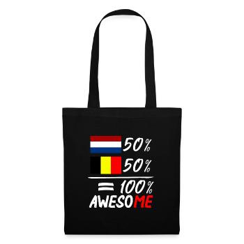 50% Netherlands 50% Belgium - Tote Bag - black - Front