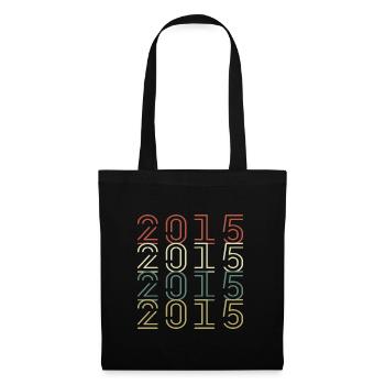 Original 2015 Jahrgang Vintage Geburtstag Retro - Stoffbeutel - Schwarz - Vorne