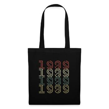 Original 1989 Jahrgang Vintage Geburtstag Retro - Stoffbeutel - Schwarz - Vorne