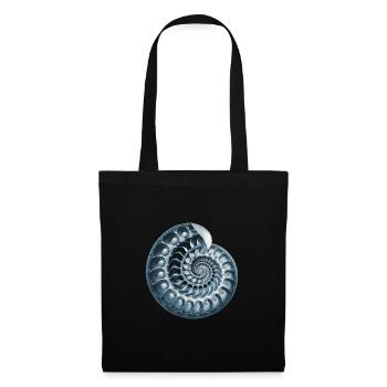 Spirale de Fibonacci, coquille, escargot, phi, symbole - Sac en tissu - noir - Devant