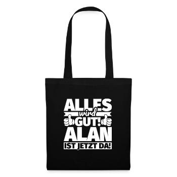 Alan Vorname Geschenk lustiger Spruch - Stoffbeutel - Schwarz - Vorne
