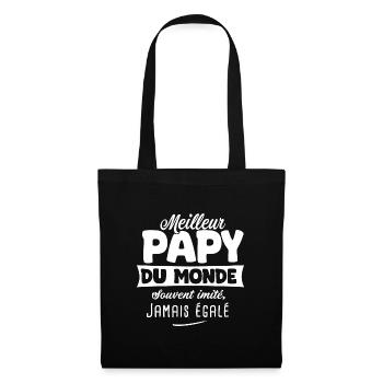 Meilleur papy du monde cadeau Papi fête des pères - Sac en tissu - noir - Devant