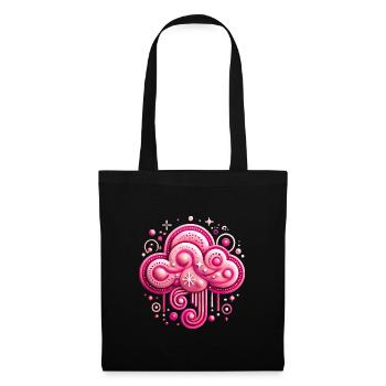 Skurriles rosa Wolkendesign - Stoffbeutel - Schwarz - Vorne