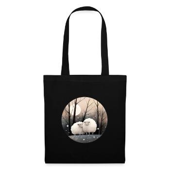 Moutons en hiver - Sac en tissu - noir - Devant