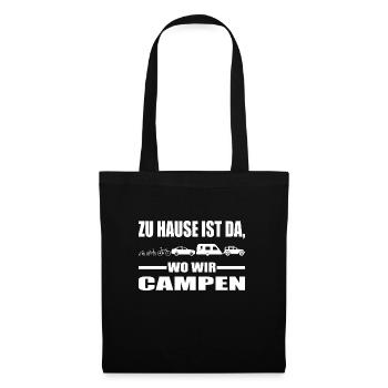 Camping - Stoffbeutel - Schwarz - Vorne