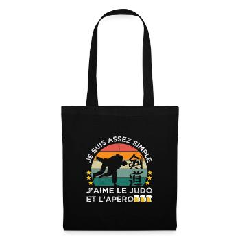 J' aime le judo et l' apéro humour judoka vintage - Sac en tissu - noir - Devant