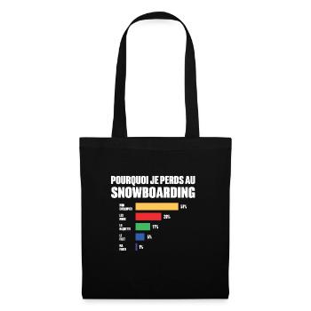 Maillot snowboarding je peux pas j'ai snowboarding - Sac en tissu - noir - Devant