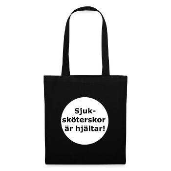 Nurses are heroes! (White circle) - Tote Bag - black - Front