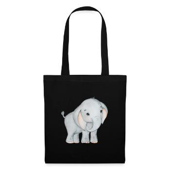 Elephant Family Mama Baby T-Shirt - Tote Bag - black - Front