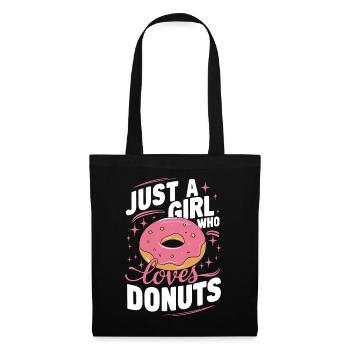 Donut Donuts Süßigkeiten Bagel - Stoffbeutel - Schwarz - Vorne