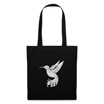 Exotischer schwebender Kolibri tribal Schwingen - Stoffbeutel - Schwarz - Vorne