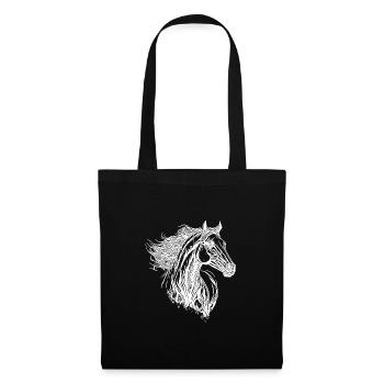 Etalon à crinière élégante dans le vent Portrait de cheval - Sac en tissu - noir - Devant
