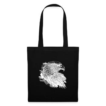 Eleganter Adler in Tinte Vintage Tattoo Style - Stoffbeutel - Schwarz - Vorne