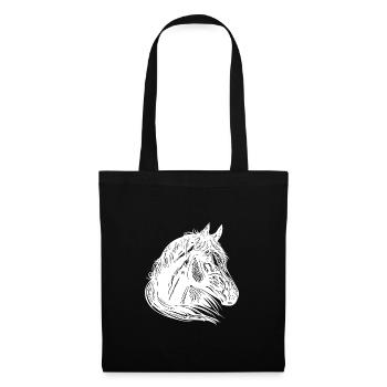 Juments Chevaux Portrait avec une crinière d’une beauté fantastique - Sac en tissu - noir - Devant