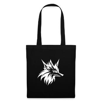 Wild Wolf Head Tattoo Style Portrait - Tote Bag - black - Front