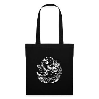 Canard nageur mignon avec un sourire drôle - Sac en tissu - noir - Devant